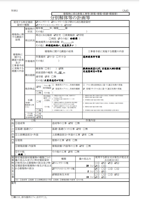 届出書（別表2）