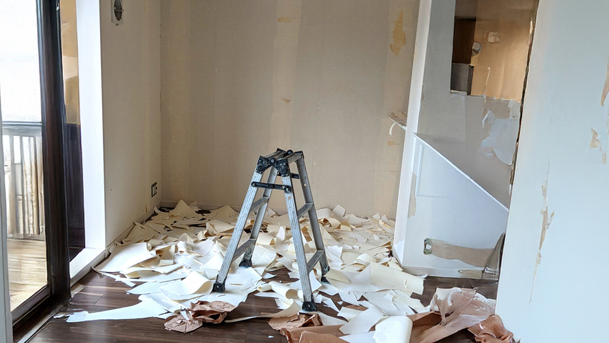 壁紙や床材の廃棄物